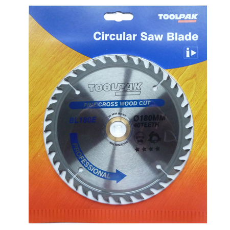 TCT Circular Saw Blade 180mm x 30mm x 40T Professional Toolpak 
